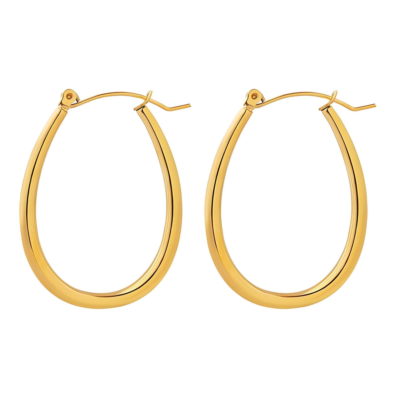 Tear drop Hoop Earrings