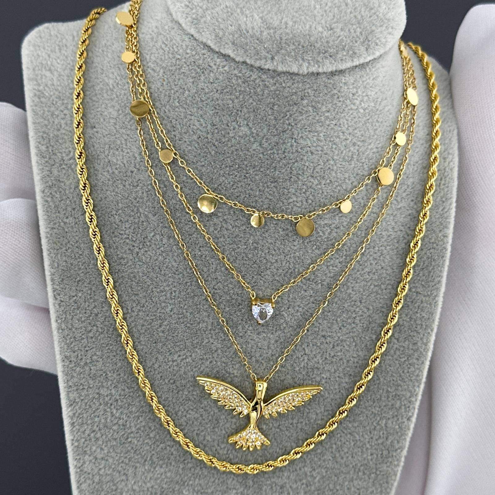 18K gold plated Stainless steel  Bird necklace