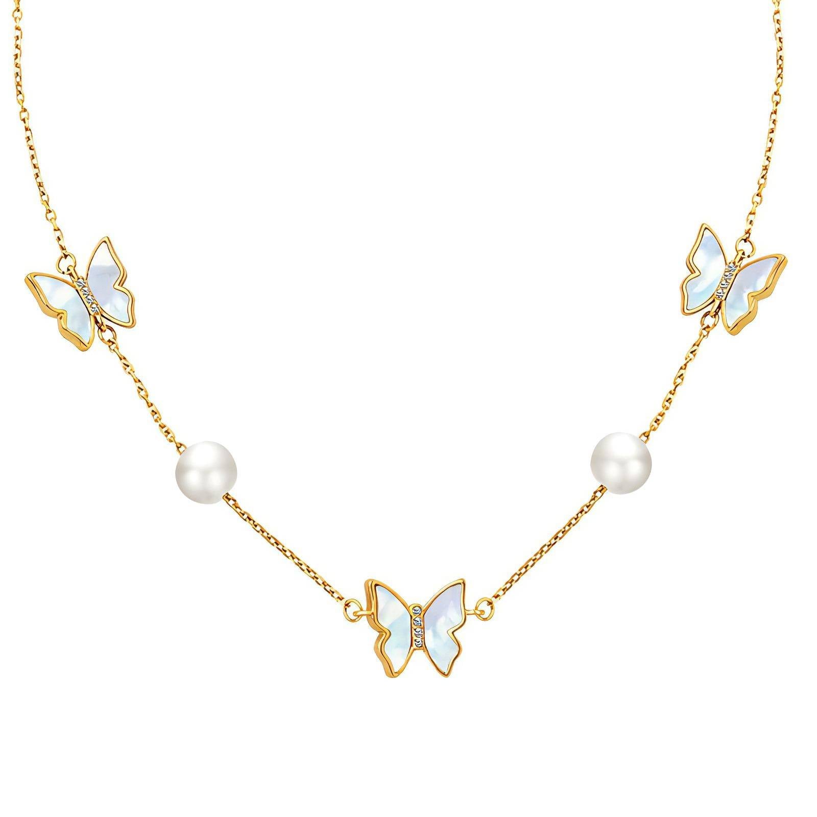 Triple Butterfly Necklace