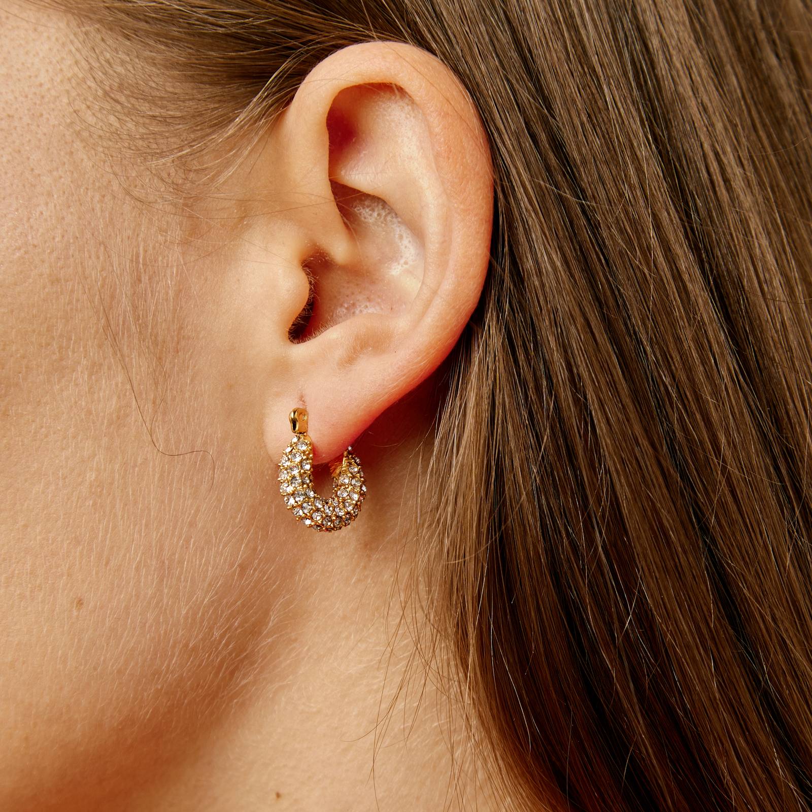 Mini Diamond Hoop Earrings