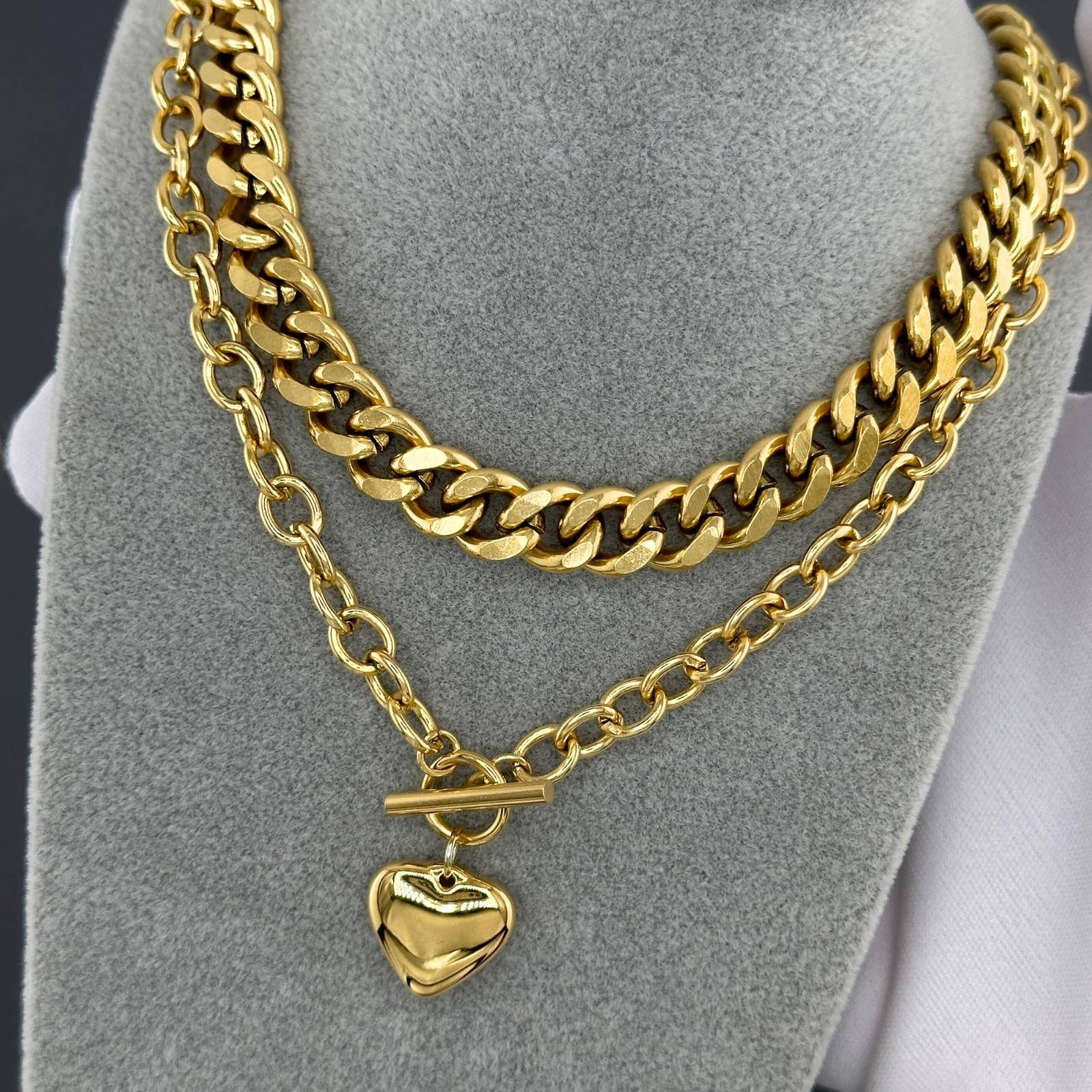 18K gold plated Stainless steel  Heart necklace