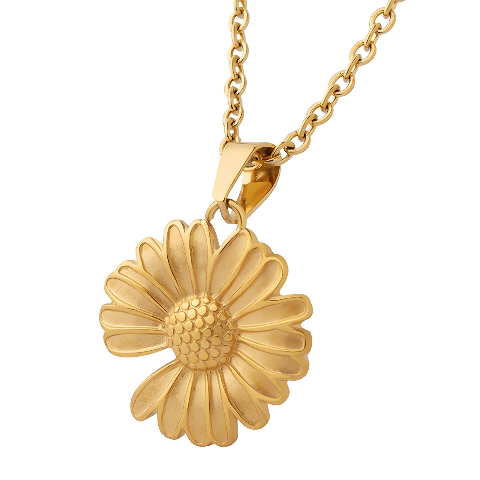 18K gold plated Stainless steel  Sunflower necklace