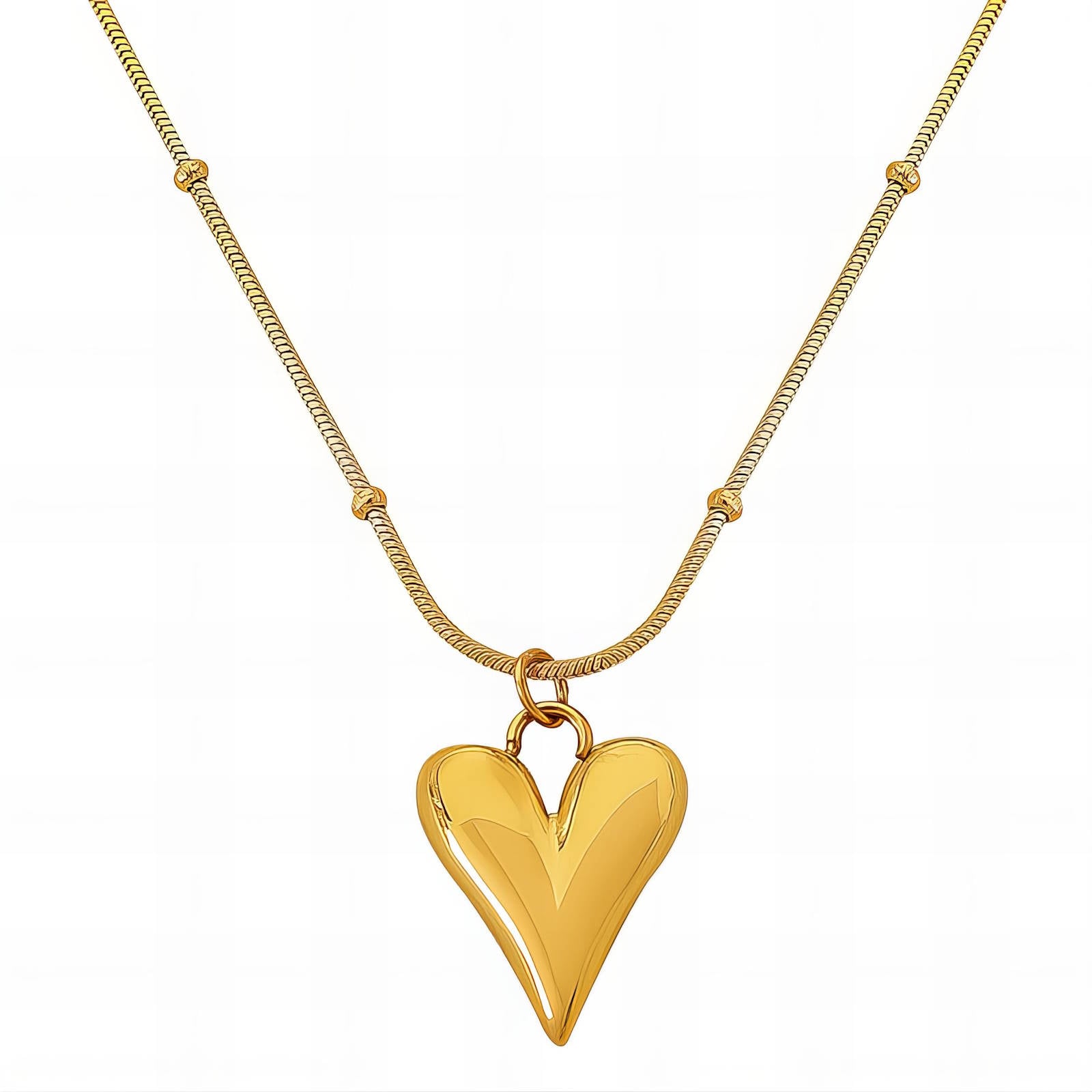 18K gold plated Stainless steel  Hearts necklace