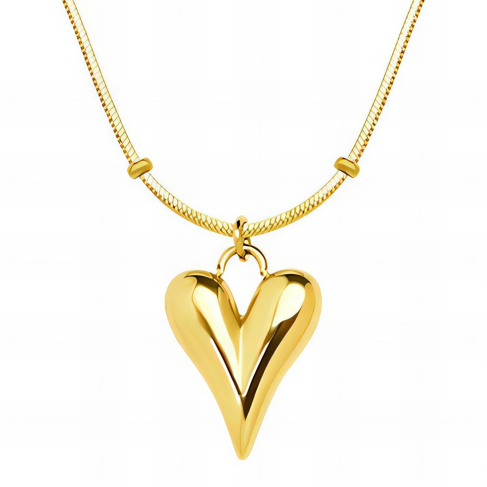 18K gold plated Stainless steel  Hearts necklace