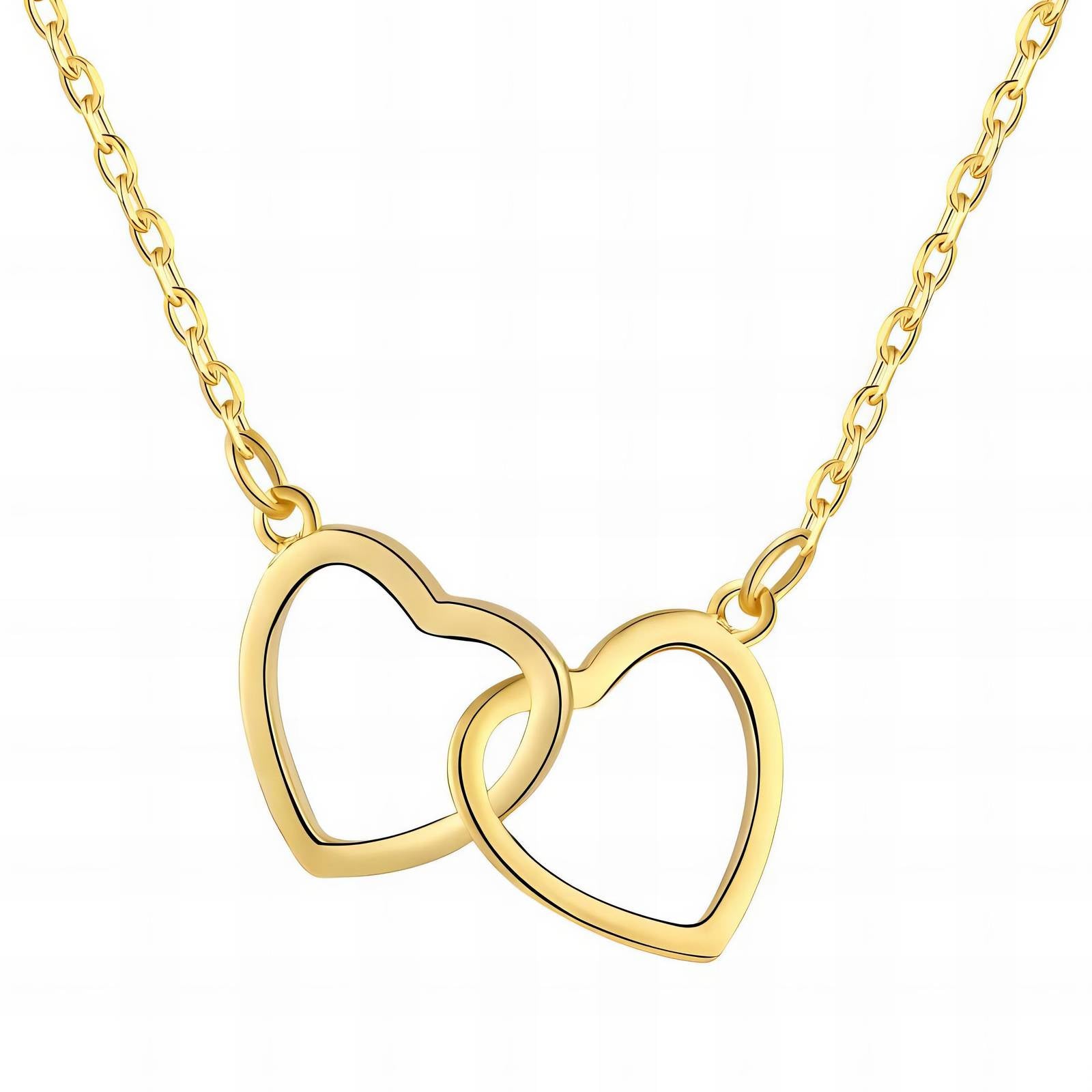 18K gold plated Stainless steel  Hearts necklace