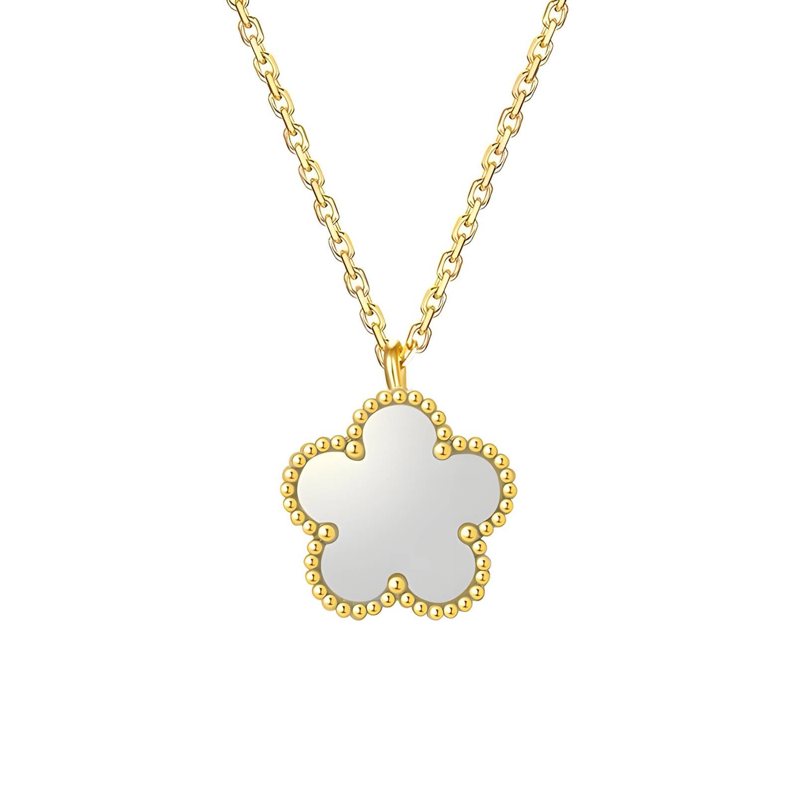 Five Pearl Clover Necklace