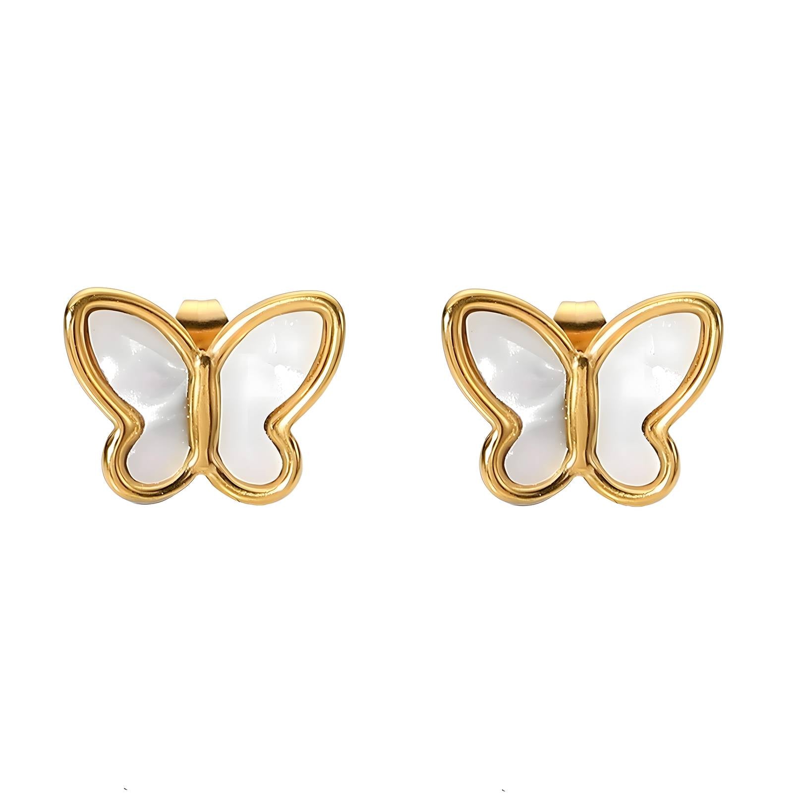 18K gold plated Stainless steel  Butterflies earrings