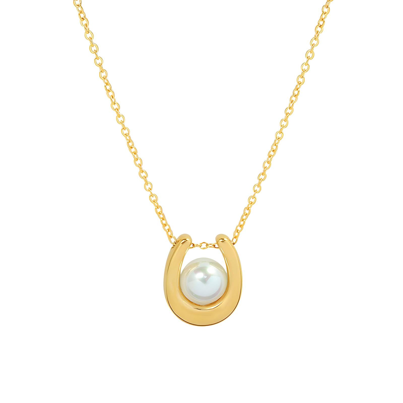 Horse Shoe Pearl Necklace