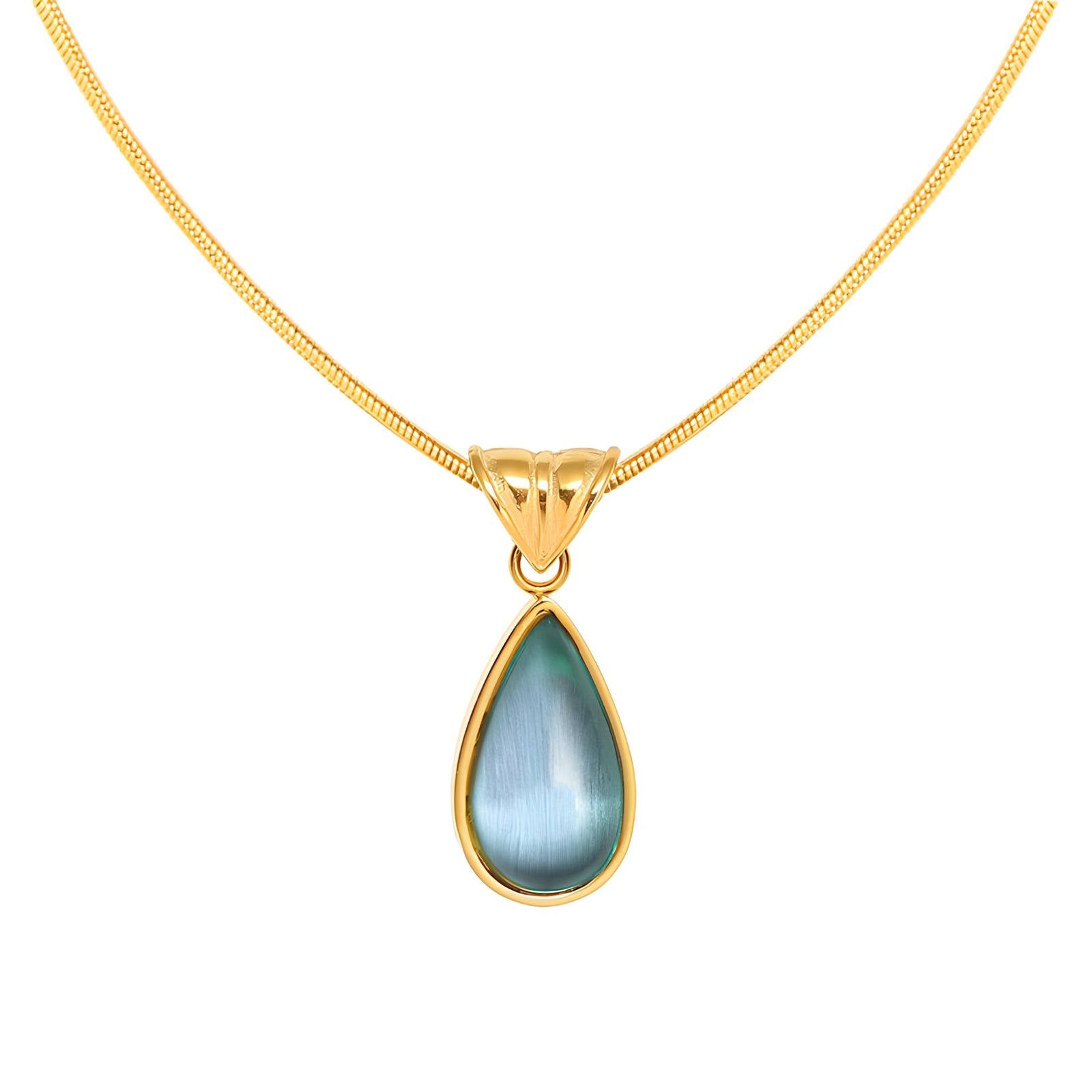 Aqua Blue Pendant Necklace
