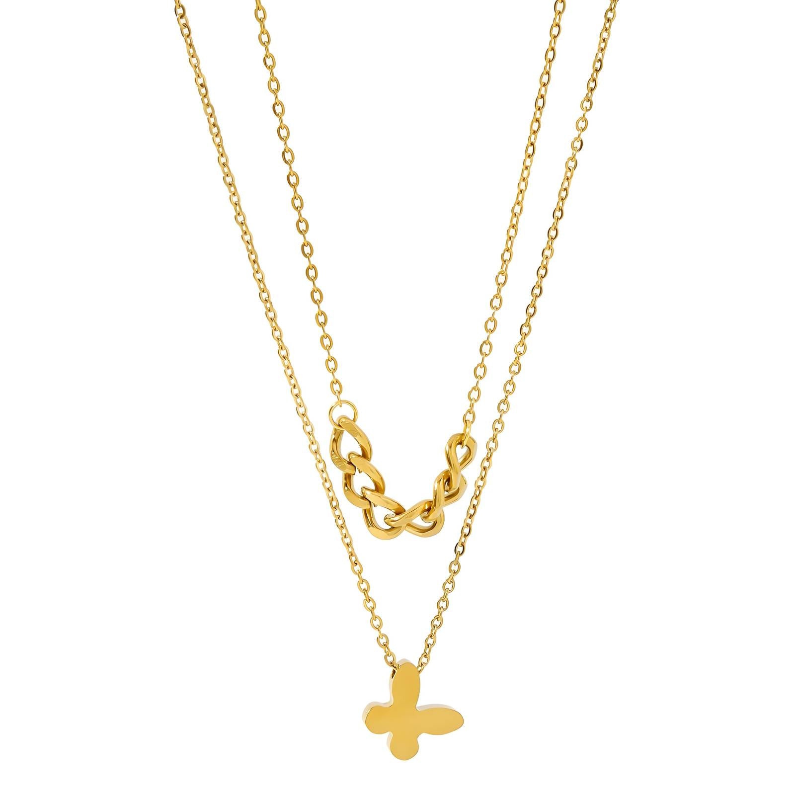 18K gold plated Stainless steel  Butterfly necklace