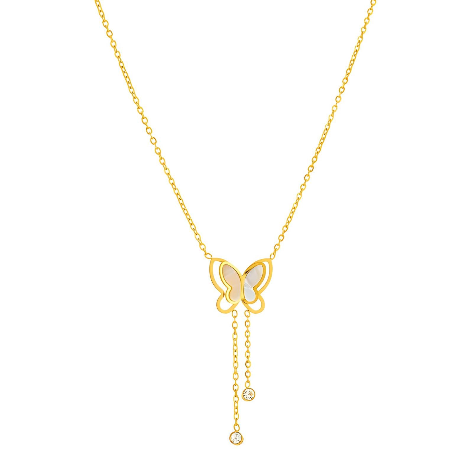 18K gold plated Stainless steel  Butterfly necklace