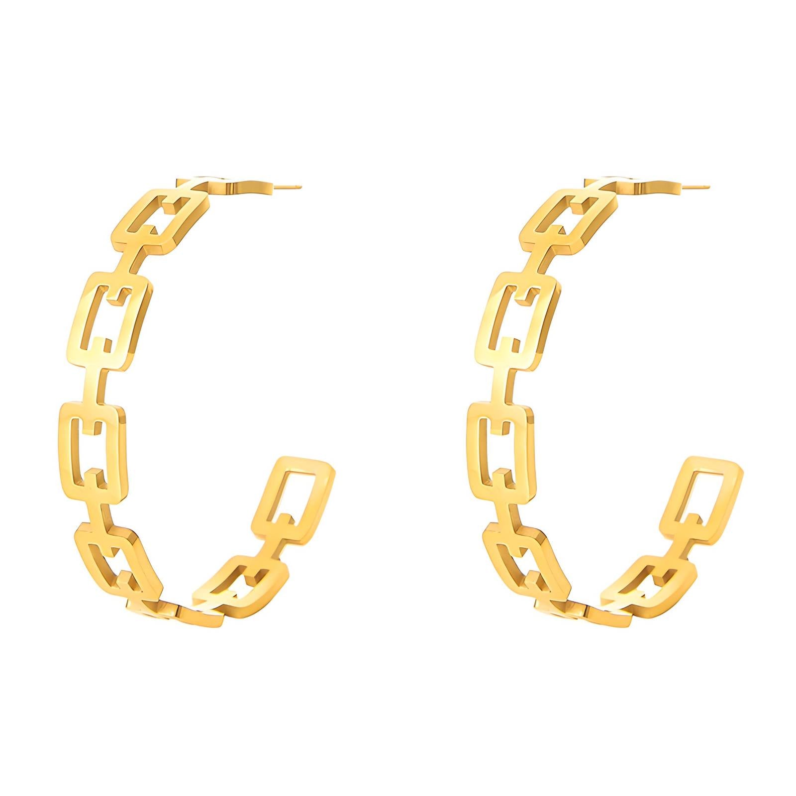 Chain Link Hoop Earrings