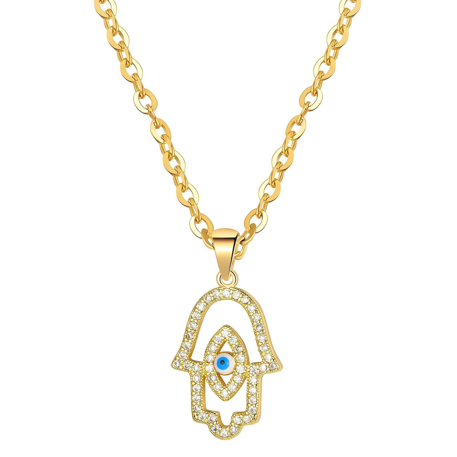 18K gold plated Stainless steel  Evil Eye necklace